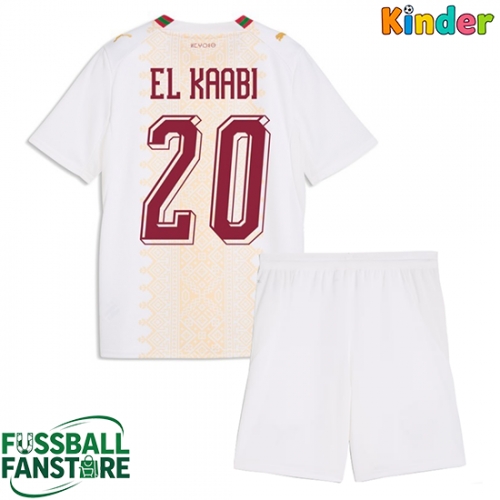 Marokko Ayoub El Kaabi #20 Replik Auswärtstrikot Kinder WM 2026 Kurzarm (+ Kurze Hosen)